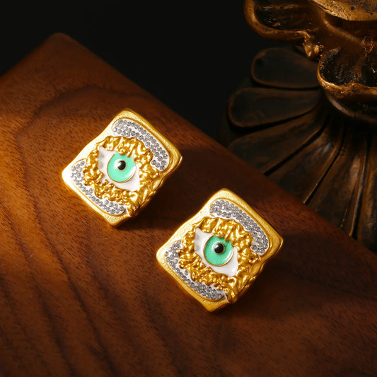 Rhinestone Enamel Earrings