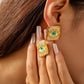 Rhinestone Enamel Earrings