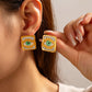 Rhinestone Enamel Earrings